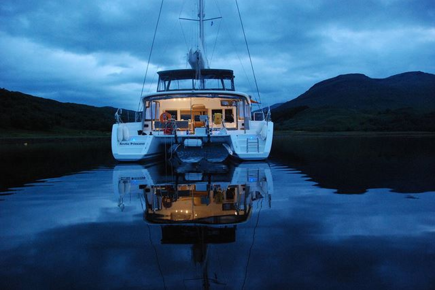 A Beautiful Arctic Northern Lights on the newest Luxury Catamaran in town