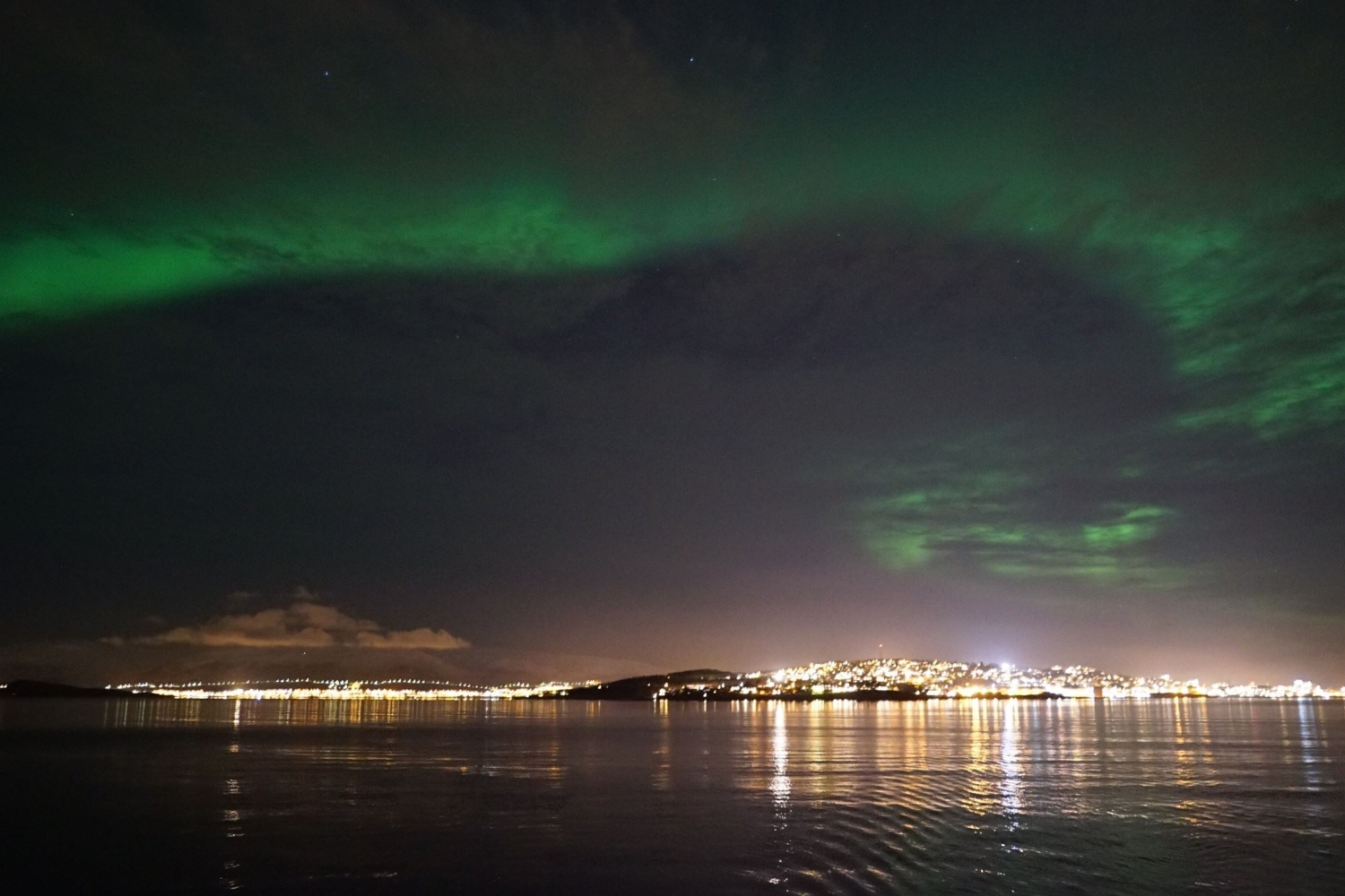 A Beautiful Arctic Northern Lights on the newest Luxury Catamaran in town