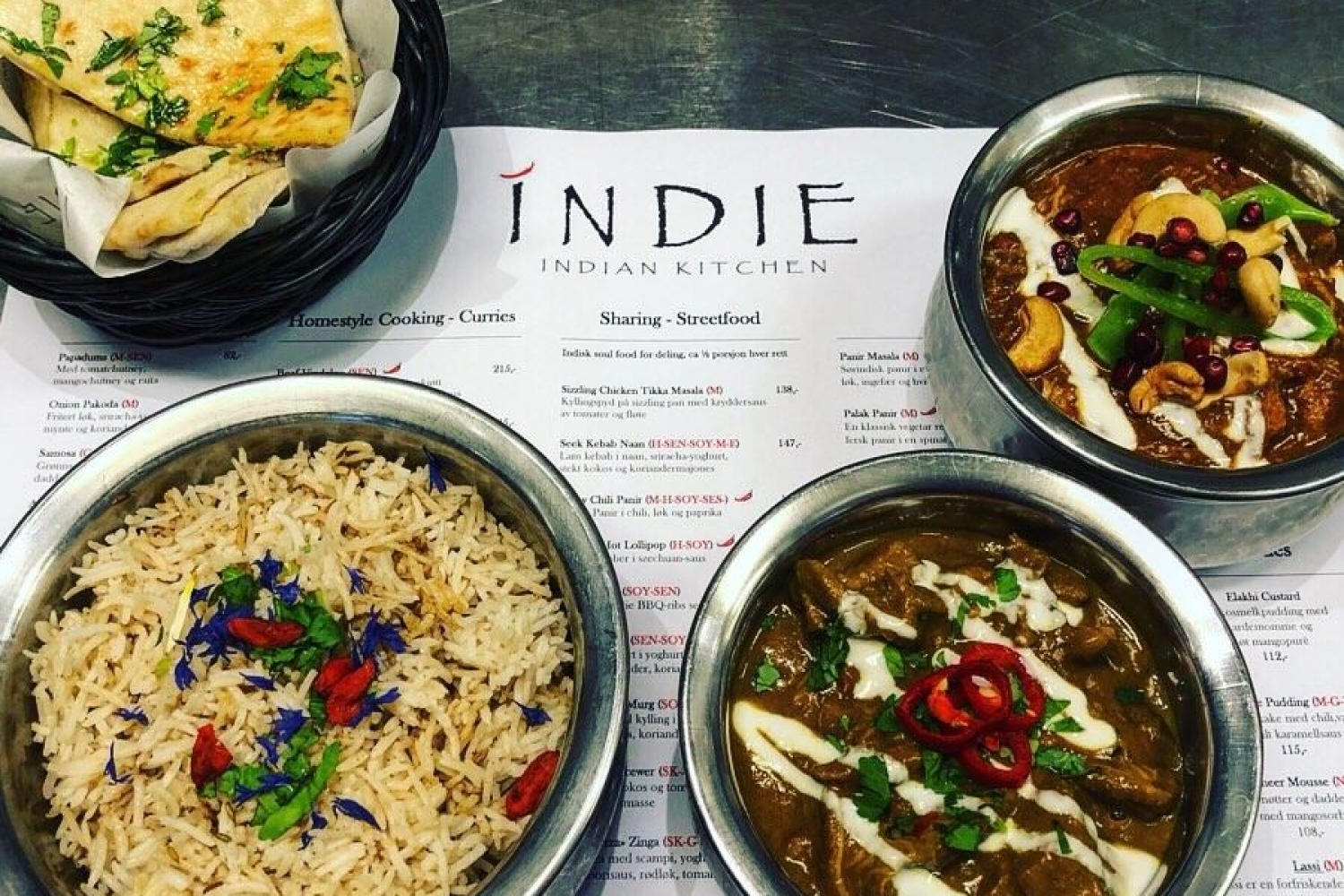 Various dishes served at Indie Restaurant