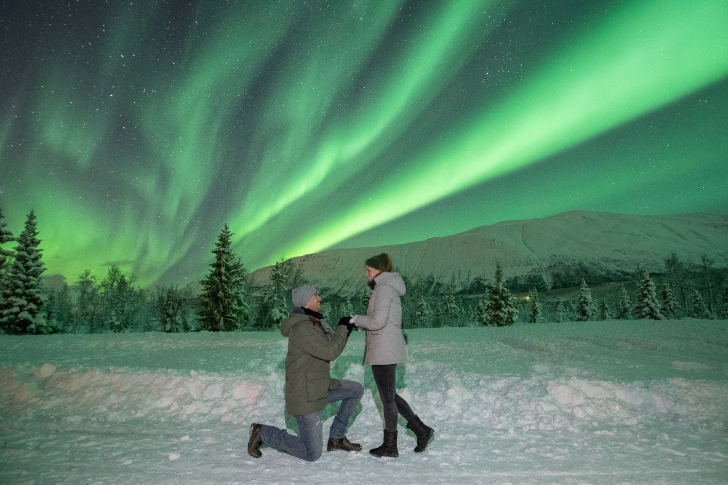 proposal under the northern lights