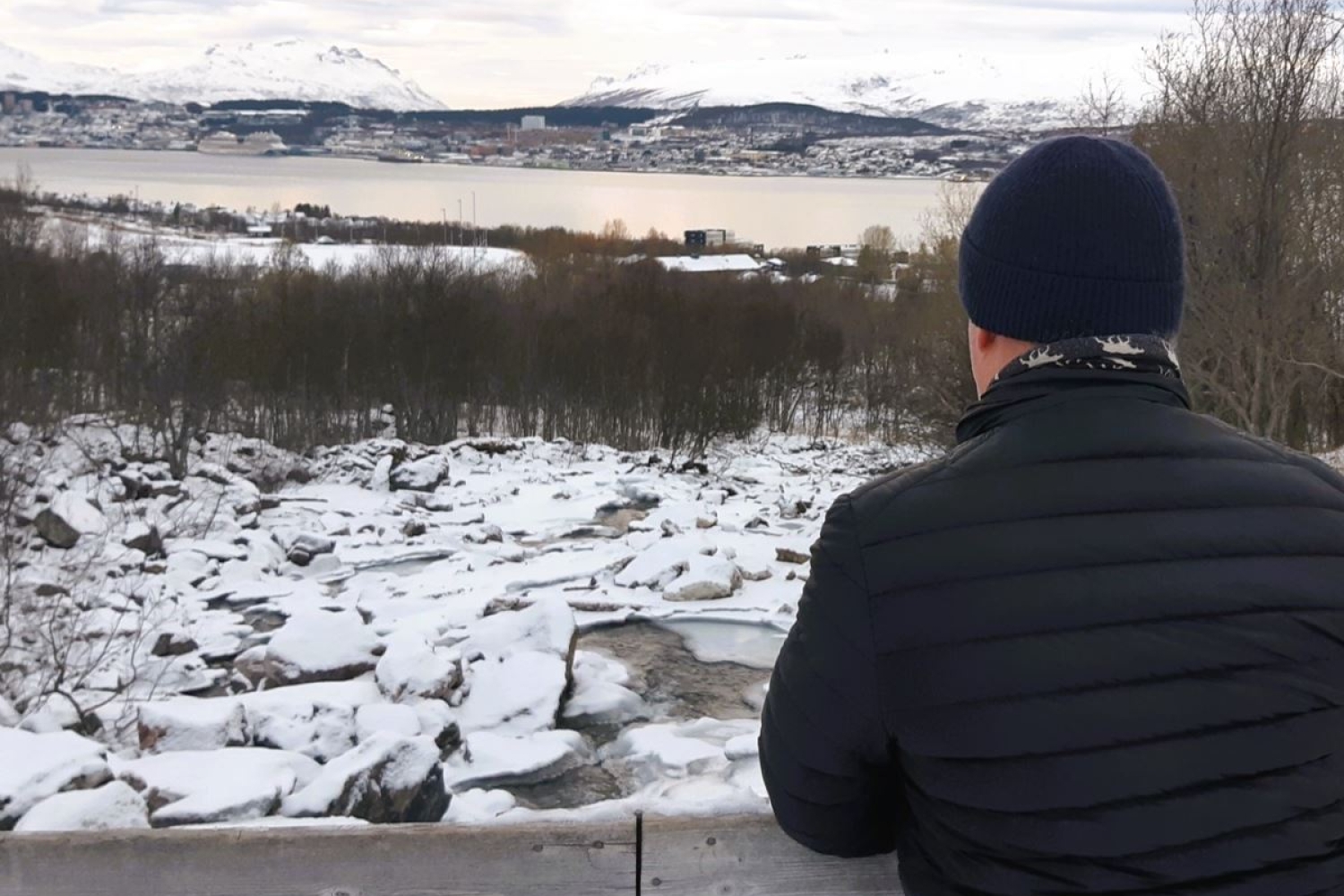 Nyter utsikt fra Kroken i Tromsø